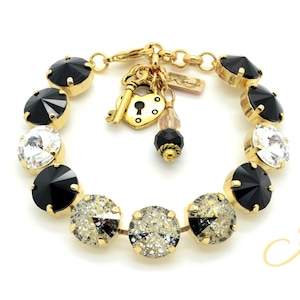 GOLDEN GODDESS 12mm Rivoli Crystal Bracelet Made With K.D.S. Premium Crystal Choose Your Finish Karnas Design Studio™ Free Shipping image 1