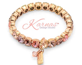 PEACH COBBLER 8mm Stretch Bracelet Made With K.D.S. Premium Crystal *Pick Your Finish *Karnas Design Studio™ *Free Shipping