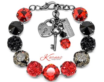 MISFIT OF PUNK 12mm Mixed Media Bracelet Made With K.D.S. Premium Crystal *Choose Your Finish *Karnas Design Studio™ *Free Shipping*