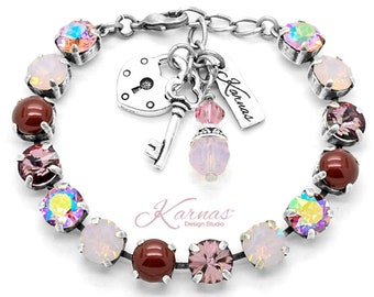 VINTAGE BOUQUET 8mm Charm Bracelet Made With K.D.S. Premium Crystal Crystal *Choose Your Finish *Karnas Design Studio™ *