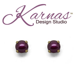 BLACKBERRY PEARL 8mm Stud or Drop Earrings  K.D.S. Premium Crystal Pearl *Pick Your Finish *Karnas Design Studio™ *Free Shipping
