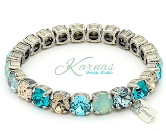 PACIFIC STORM 8mm Elastic Stretch Bracelet Made With K.D.S. Premium Crystal *Choose Your Finish *Karnas Design Studio™ *