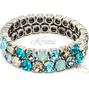 PACIFIC STORM 8mm Elastic Stretch Bracelet Made With K.D.S. Premium Crystal Choose Your Finish Karnas Design Studio™ Free Shipping image 3