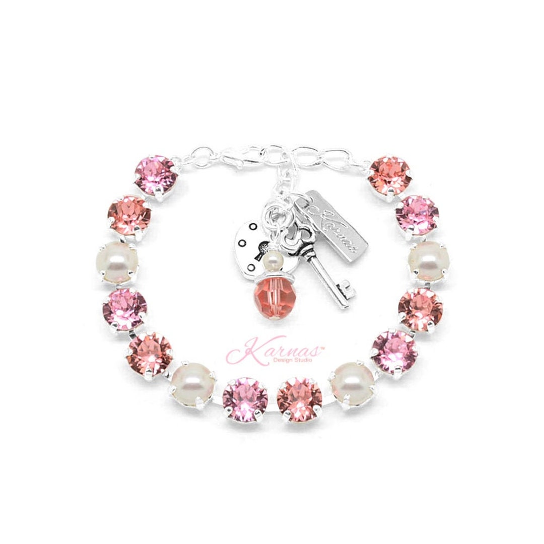 PINKS & PEARLS 8mm Charm Bracelet Made With K.D.S. Premium - Etsy
