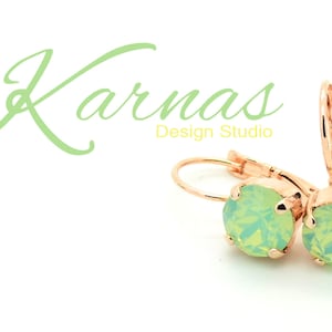 PARIS OPAL 8mm Drop or Stud Earrings Made With Genuine Crystal *Choose Your Finish *Karnas Design Studio™ **