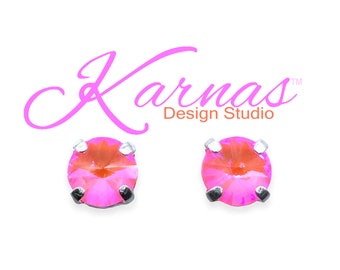 MAUI WOWIE PINK 8mm Drop or Stud Earrings *Genuine Crystal *Choose Your Finish *Karnas Design Studio™ Free Shipping