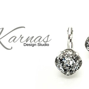 DUSTED BLACK 12mm Drop or Stud Cushion Cut Earrings Made With K.D.S. Premium Crystal *Pick Your Finish *Karnas Design Studio *Free Shipping