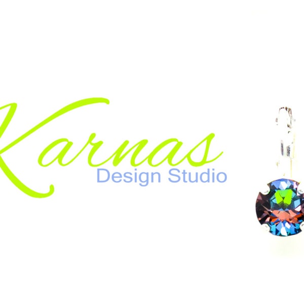 GREEN SPHINX 8mm Drop or Stud Earringsk *Made With  Crystal *Pick Your Finish *Karnas Design Studio™ *Free Shipping*