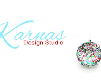I LOVE CONFETTI Large 18MM Hand Painted Glass Cabochon Drop Leverback Earrings *Pick Your Finish *Karnas Design Studio *Free Shipping*