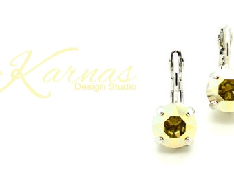 Pendientes SUNRISE de 8 mm, colgantes o de botón, elaborados con cristal premium K.D.S. *Elige tu acabado *Karnas Design Studio™**