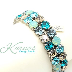 PACIFIC STORM 8mm Elastic Stretch Bracelet Made With K.D.S. Premium Crystal Choose Your Finish Karnas Design Studio™ Free Shipping image 4