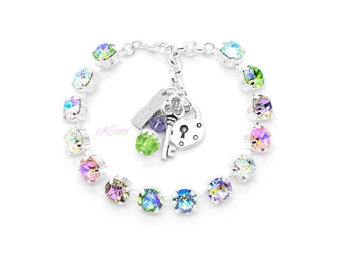 SUGAR KISSES 8mm Charm Bracelet Made With K.D.S. Premium Crystal pick ...