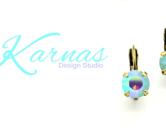 SEAFOAM OPAL AB 8mm Drop or Stud Earrings Made With K.D.S. Premium Crystal *Pick Your Finish *Karnas Design Studio™ *Free Shipping*