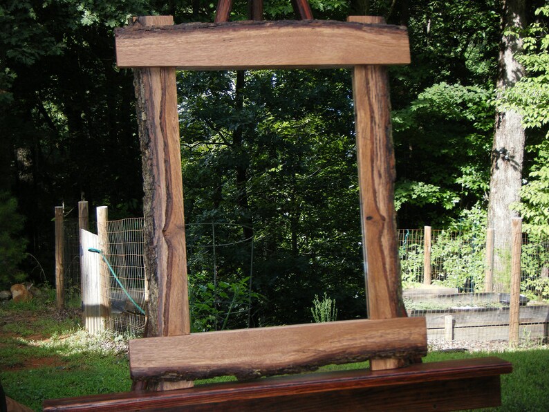 Red Oak Mirror Rustic With Natural Bark Trim Red Oak Mirror Rustic With