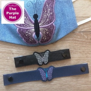 In the Hoop ITH Butterfly Mask Extender 5x7 6x10 machine embroidery in the hoop project - comfortable ear protector for face masks