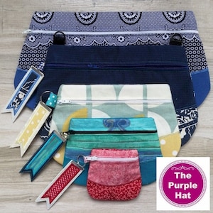 ITH Two-tone Zippered Clutch Purse 4x4 5x7 6x10 8x12 8x14 machine embroidery with bonus Key Fob - instant download - in the hoop bag wallet