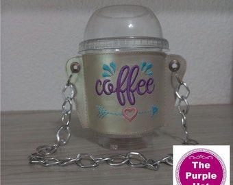 ITH In the Hoop Coffee Sleeve 3 5x7 machine embroidery digital download I single hooping I coffee tea I clutch purse carrier I monogram gift