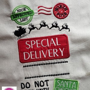 Santa Sack 01 machine embroidery design 6x10 only - various formats - create personalized gift bags for your children and grandchildren