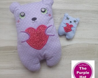 ITH Love Bear 4x4 5x7 6x10 8x12 - machine embroidery - in the hoop - instant digital download - various formats - Valentine's Day gift