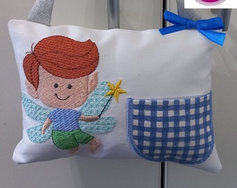 ITH In the Hoop Boy Tooth Fairy Pillow 5x7 & 6x10 machine embroidery digital download - fun for children  single hooping  pillow male son
