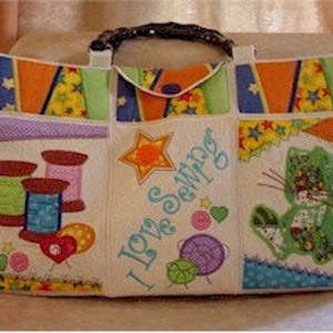 ITH Scraptacular Sewing Bag machine embroidery 5x7 Hus Pes Jef