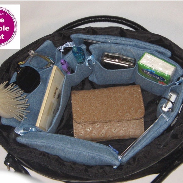 ITH Purse Organizer 5x7 machine embroidery - instant download - in the hoop handbag panels/inserts - keep your bag neat and tidy