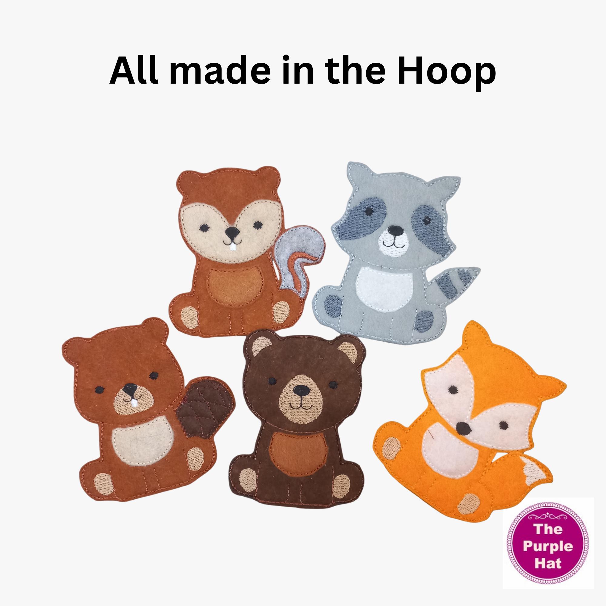 ITH Woodland Friends Finger Puppet Set – in the Hoop Felt Puppets for ...