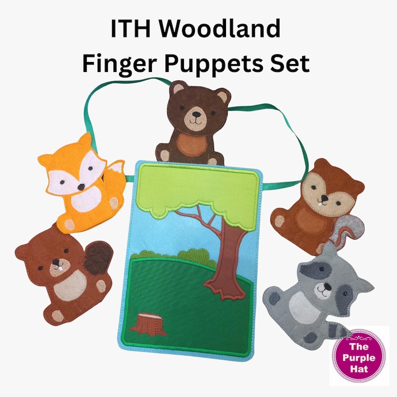 ITH Woodland Friends Finger Puppet Set – in the Hoop Felt Puppets for ...
