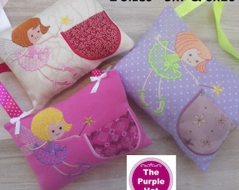ITH In the Hoop Tooth Fairy Pillow 01 5x7 & 6x10 machine embroidery digital download - fun for children - personalize - single hooping