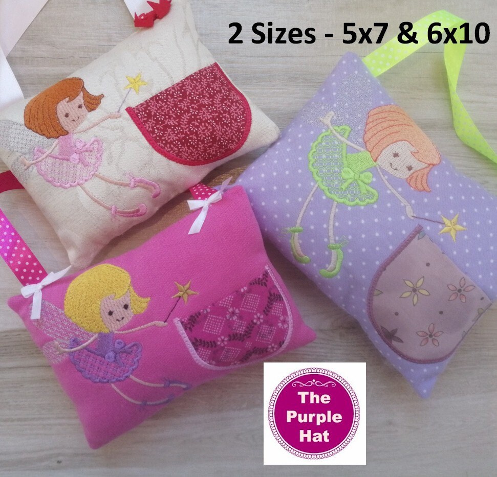 Tooth Fairy Pillow With Pocket Embroidered Doll First Tooth Keepsake For Kids Boys Girls Soft Cute Pillow