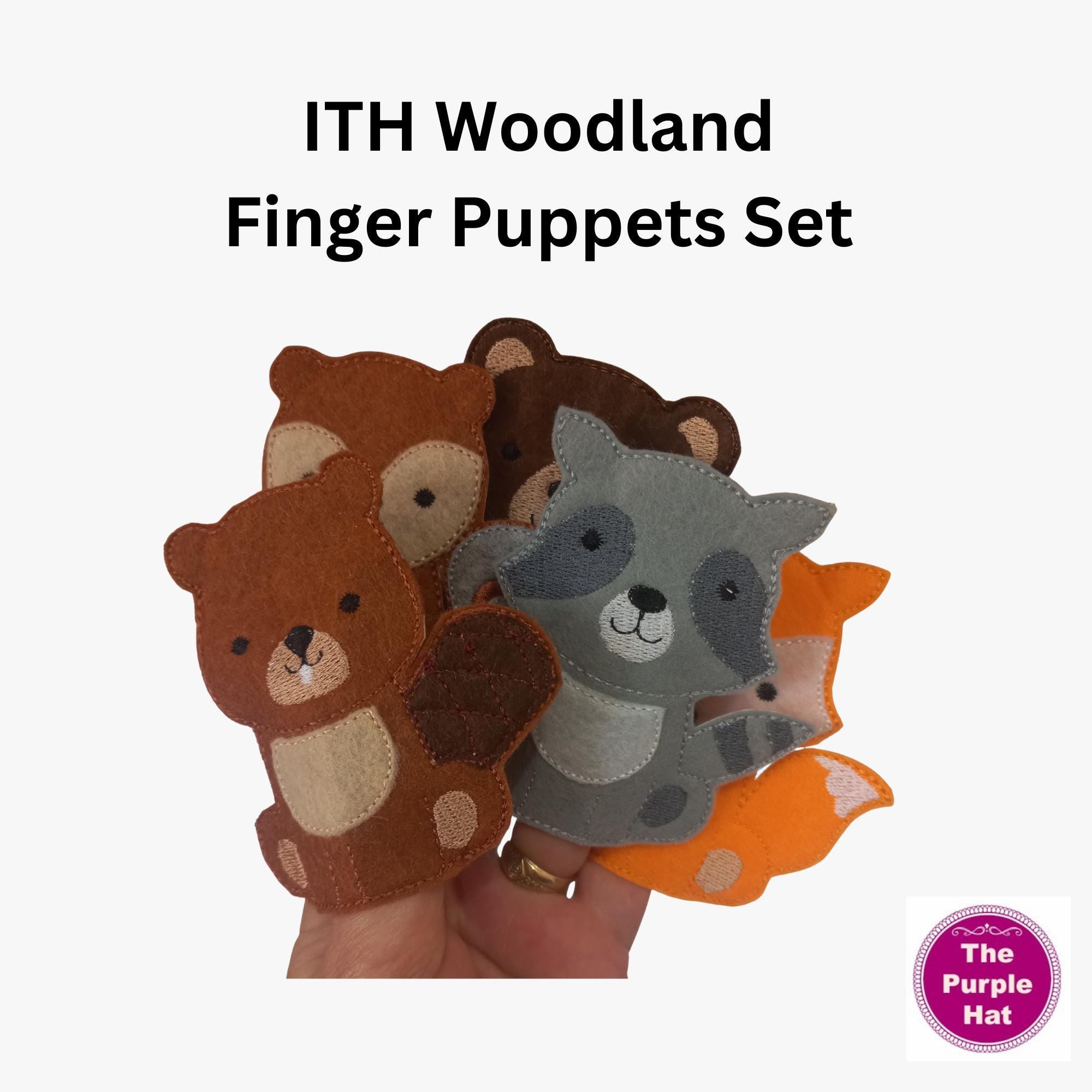 ITH Woodland Friends Finger Puppet Set – in the Hoop Felt Puppets for ...