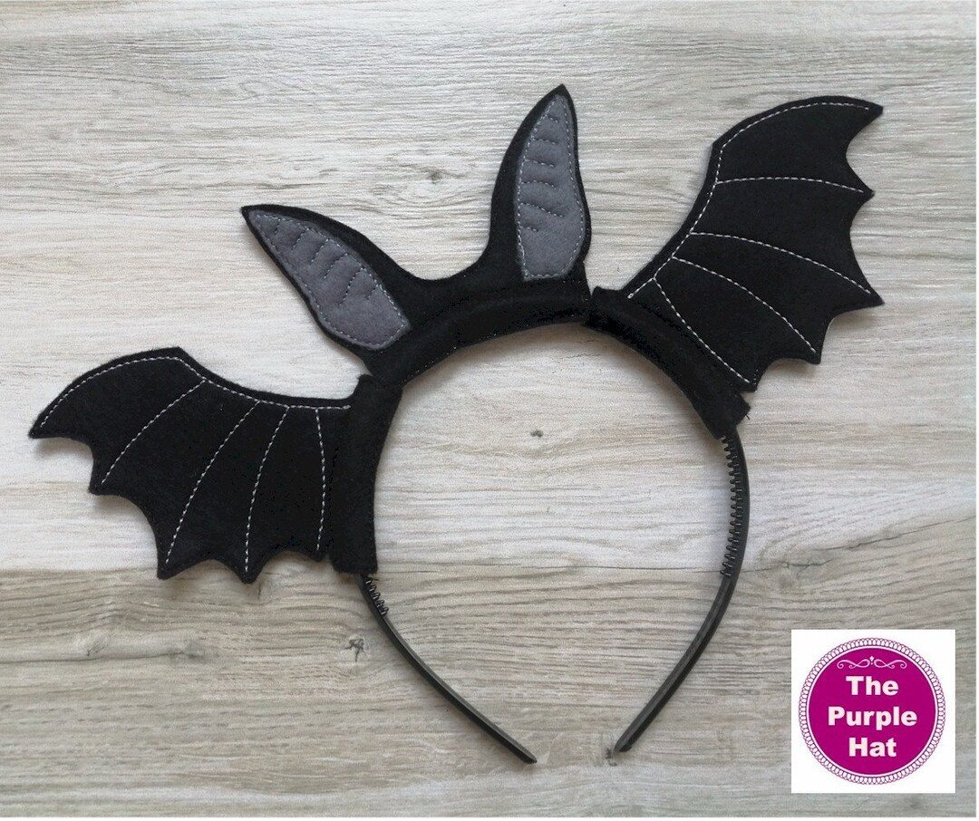 ITH in the Hoop Bat Ears & Wings Halloween Headband Sliders 4x4 Machine