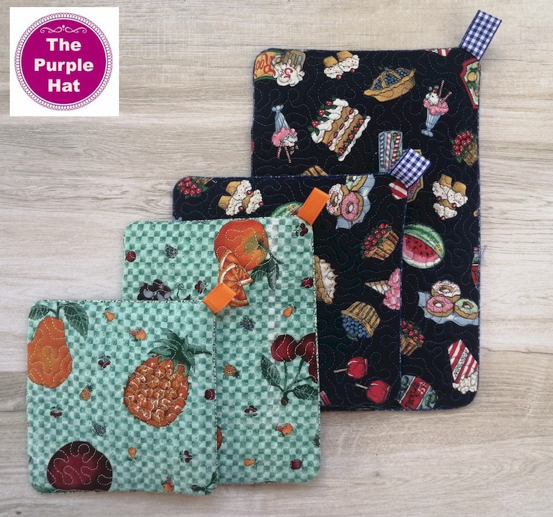 ITH Hot Pads 5x7 6x10 Machine Embroidery in the Hoop Project Etsy