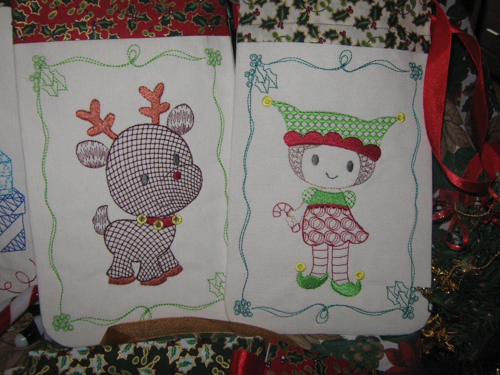ITH Christmas Whimsy Gift Bags Set 3 6x10 machine embroidery Etsy