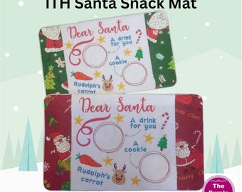 ITH Santa Snack Mat 6x10 and 8x12 - machine embroidery project - instant download - Christmas cookies for Santa mug rug - no sewing