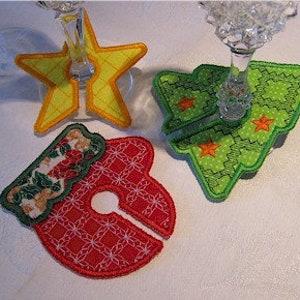 ITH Christmas Drinks Charms 4x4 machine embroidery - in the hoop project - digital download Hus Pes Jef