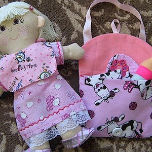 ITH Molly Dolly Diaper Bag Set 5x7 ONLY machine embroidery design - soft doll toy accessories - in the hoop project Hus Pes Jef