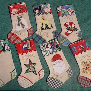 ITH Christmas Stockings 6x10 machine embroidery designs - in the hoop project - instant download - hus pes only