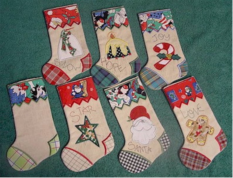 Ith christmas stockings 6x10 machine jessecmault designs in  etsy