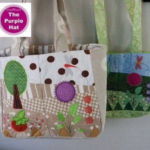 Disegni per ricamo a macchina ITH Funky Meadow Bag 5x7 e 6x10 / download digitale / borsa boho / borsa alla moda / patchwork