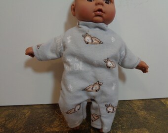 Cabbage Patch Doll Clothes Christmas Boy Red Buffalo Check Deer Hooded Pajamas 16 Inch