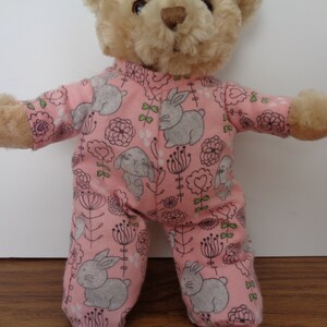 Macacão rosa de coelho para bonecas de 25 a 28 cm, bebês prematuros da Cabbage Patch, recém-nascidos, ursinhos de pelúcia e outros bichinhos de pelúcia.