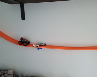 Pack 2-Lane Wall Mounts for Hot Wheels Tracks Toy Car Track Perfect  for Kids Bedroom or Playroom Compatible with Monster Trucks