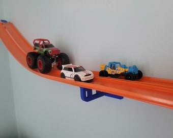 3 Pack 2-Lane Wall Mounts for Hot Wheels Tracks - Toy Car Track - Perfect for Kids Bedroom - Compatible with Monster Trucks