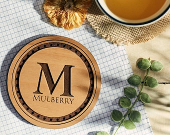 Custom Coasters, Personalized Coasters, Lacquered Wood Coaster, Monogram Coaster, Inexpensive Wedding Favors, party favor wedding gift -06