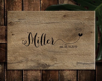 Rustic wedding guest book alternative/Wood guest book on canvas/Wedding welcome sign/Last name sign/Family name sign/Guest book sign/ #GB04