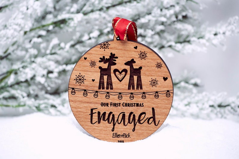 Personalized Engaged Christmas Ornaments - Our First Christmas Ornament Married - Mr and Mrs - Newlywed Gift - Just Married - 2021 Ornament 