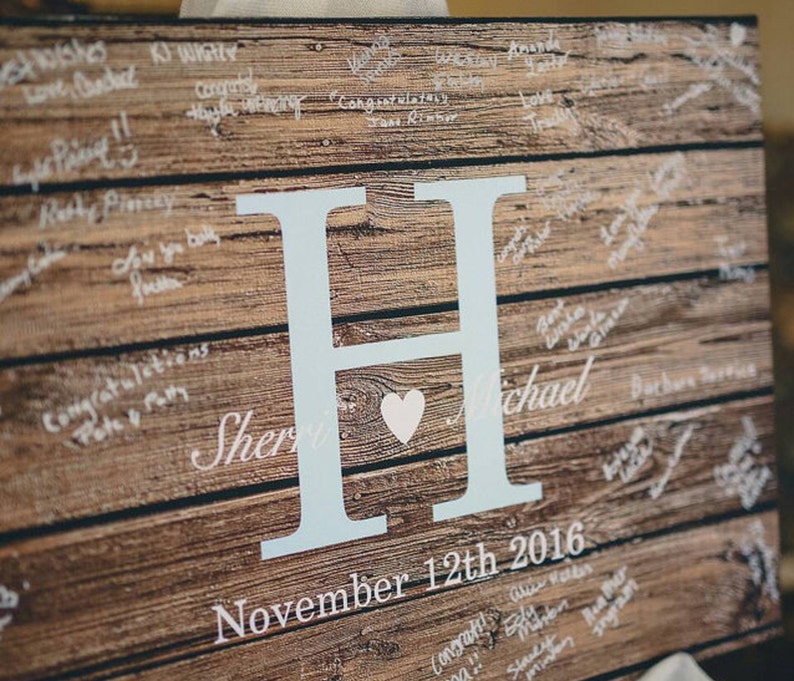 Rustic Wedding Guest Book Alternative Custom Guest Book Etsy