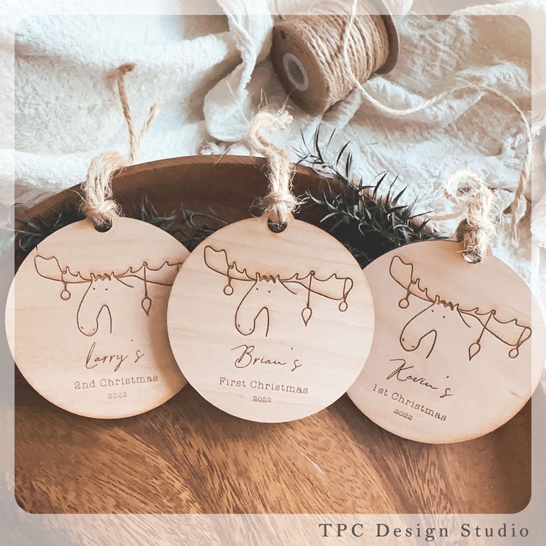 unique christmas tree ornaments modern and minimalistic wooden ornaments
