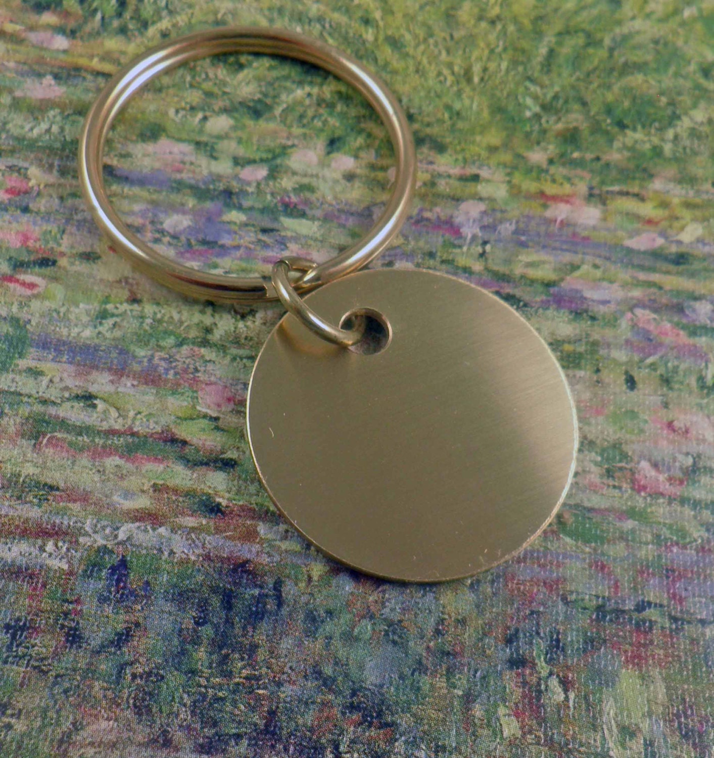 Brass Custom Key Tag Round Key Chain 11/4 and 11/2 inch Etsy